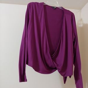 2XL purple wrap style crop top